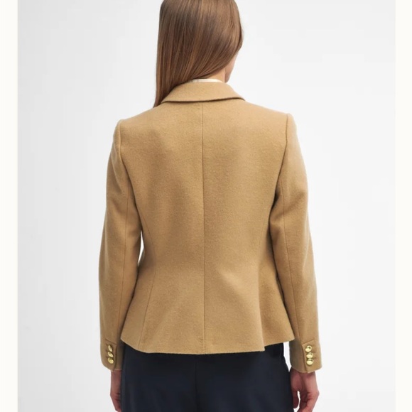 Barbour Women's Darly Camel Blazer with Gold Buttons - Picture 3 of 8